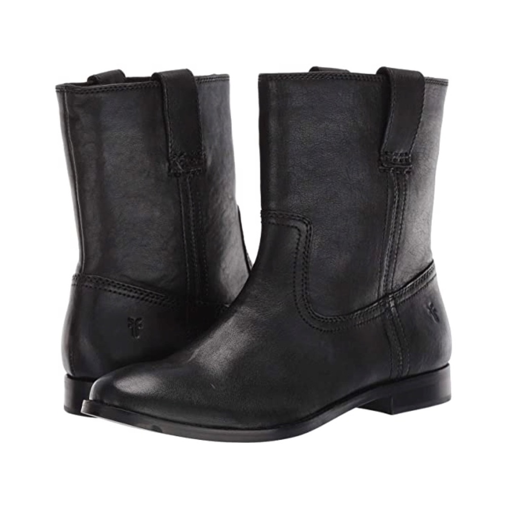 Frye Anna Leather Shortie Black Cute Casual Boot - Picture 8 of 16